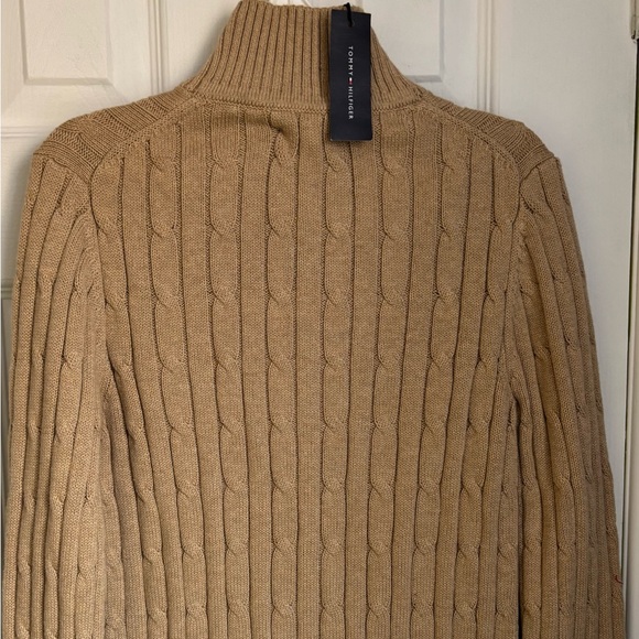 Tommy Hilfiger Tan Cable Knit Cardigan - Picture 2 of 2